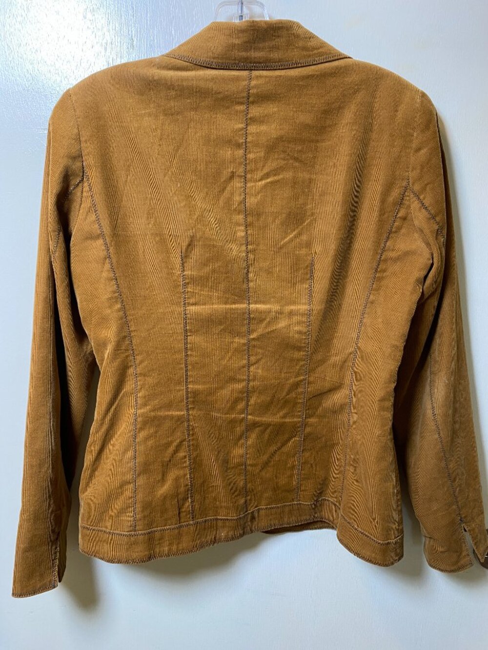 Coldwater Creek Rust Corduroy Blazer Jacket Size 4 Leaf Buttons Cotton Lined - Picture 4 of 13
